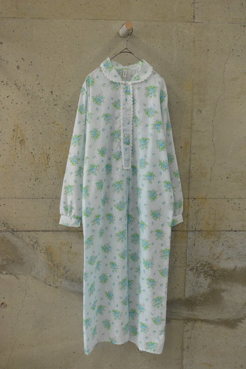 Blue floral print long dress