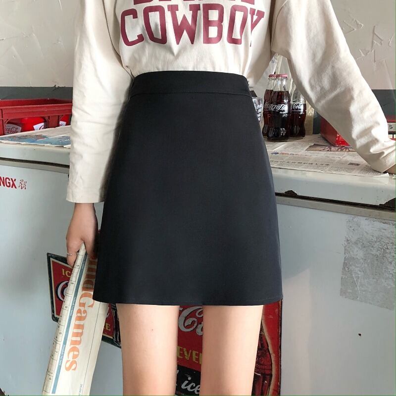 ハイウェストウェストスリムショートスカート Aライン YY-ファッション10889747942