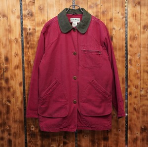 USA製 l.l.bean llbean エルエルビーン カバーオール S/ ハンティング ジャケット 赤 ダック ライナー着脱可
