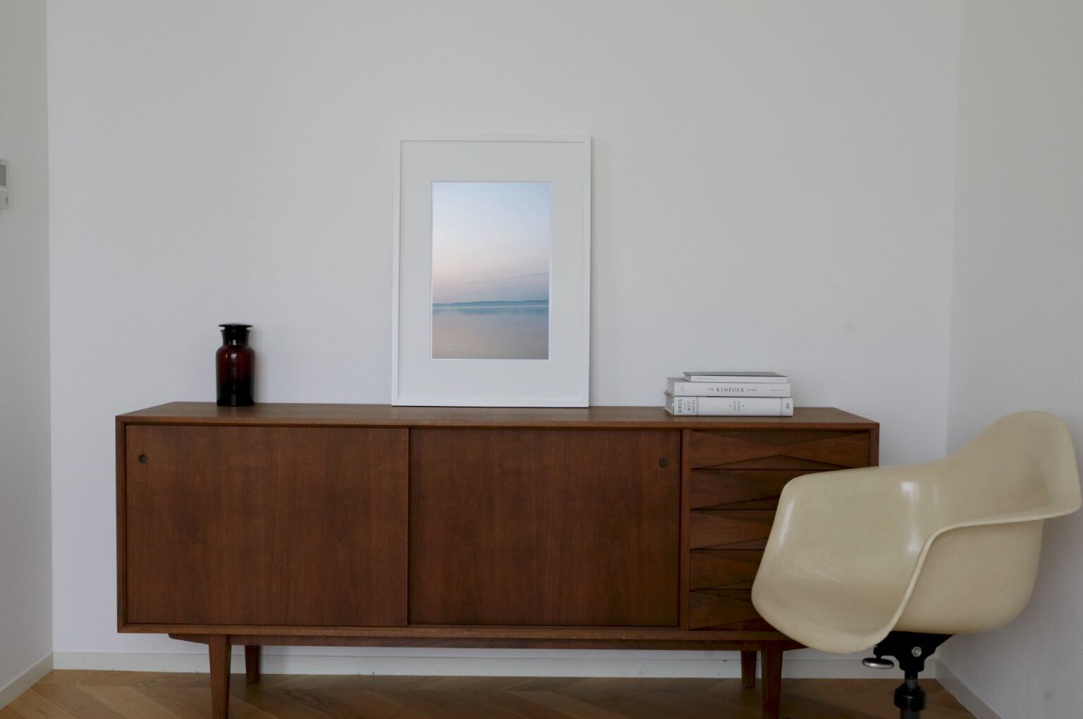 Horizon Color #2 white wooden frame 50cm×70cm付き ( L )