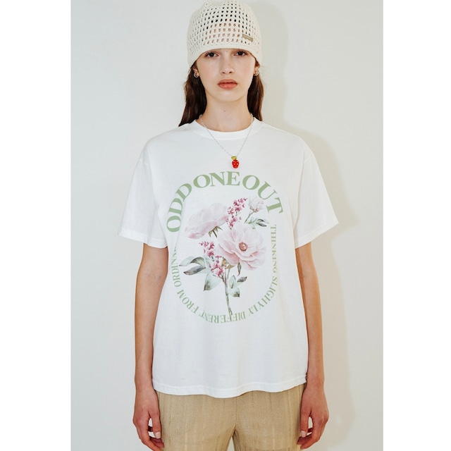 [ODDONEOUT] ODD Flower Circe logo T-shirts_White 正規品 韓国ブランド 韓国ファッション 韓国代行 韓国通販 Tシャツ