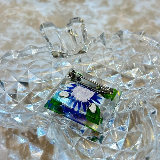 50’s lucite blue flower brooch