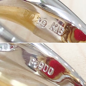 ✨コーラル✨珊瑚❣️ダイヤ ダイヤモンド K18 Pt900 リング 指輪