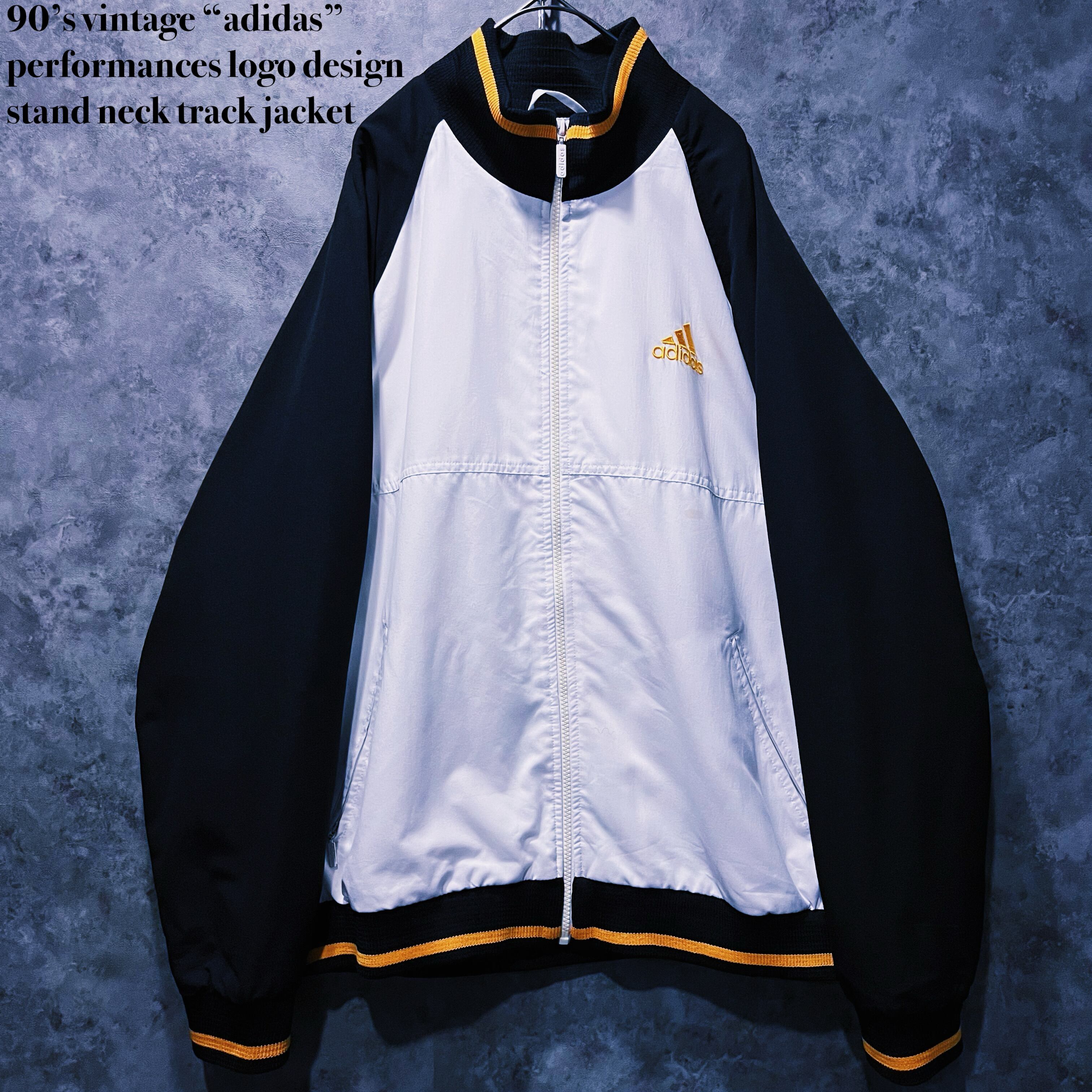 【doppio】90’s vintage “adidas” performances logo design stand neck track jacket