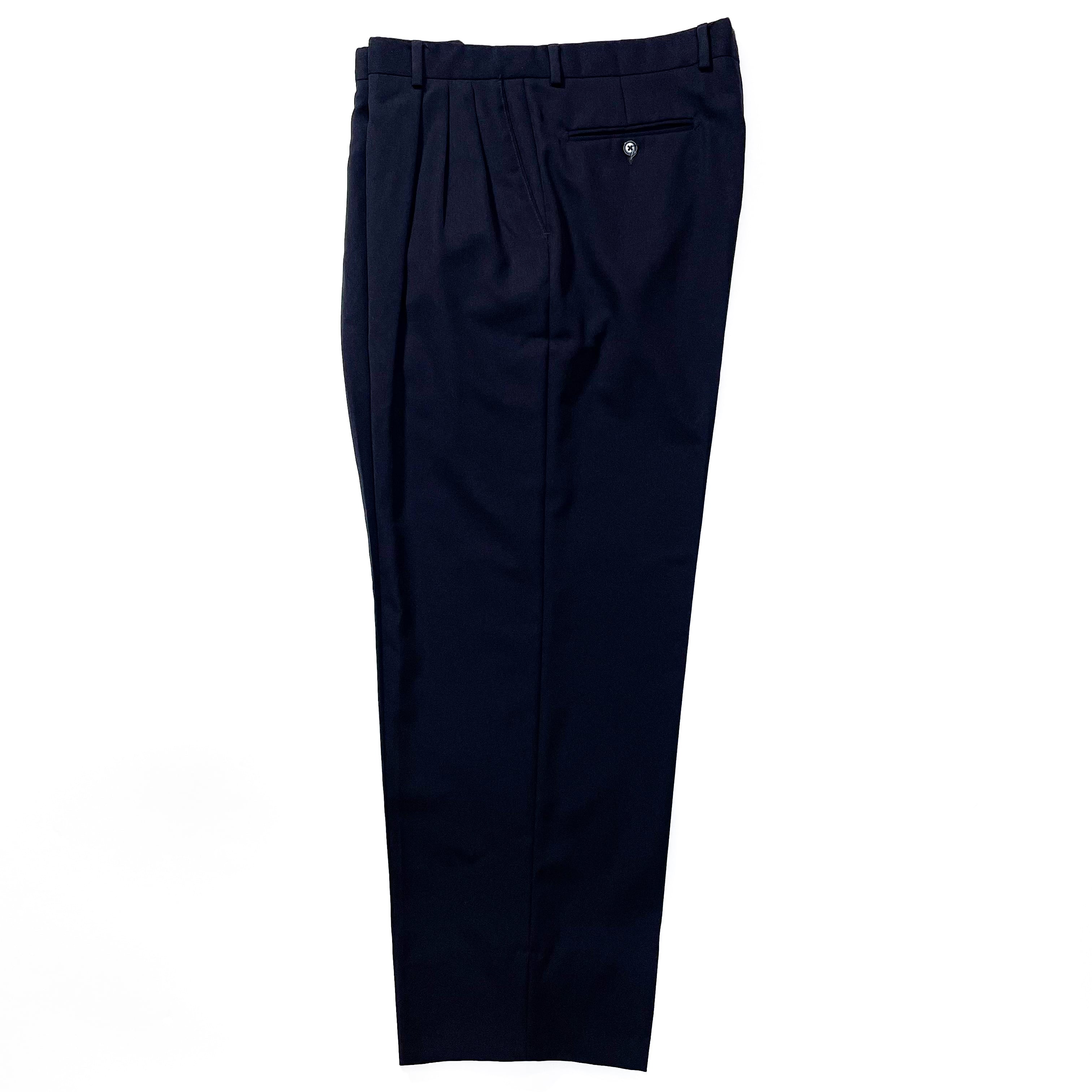GIVENCHY vintage 3tuck wool slacks ネイビー 1990s 