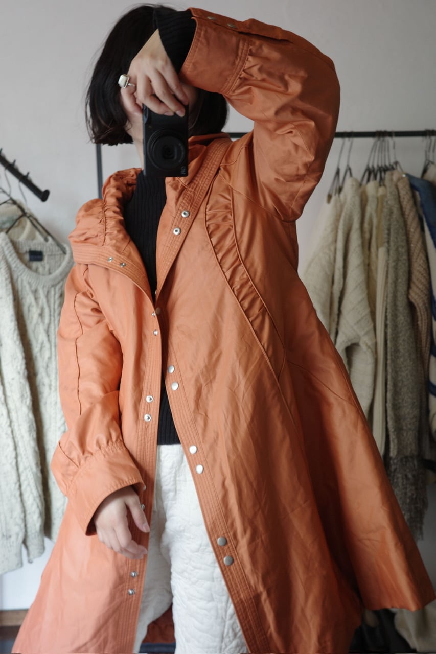 90's vintage terracotta quilting liner coat