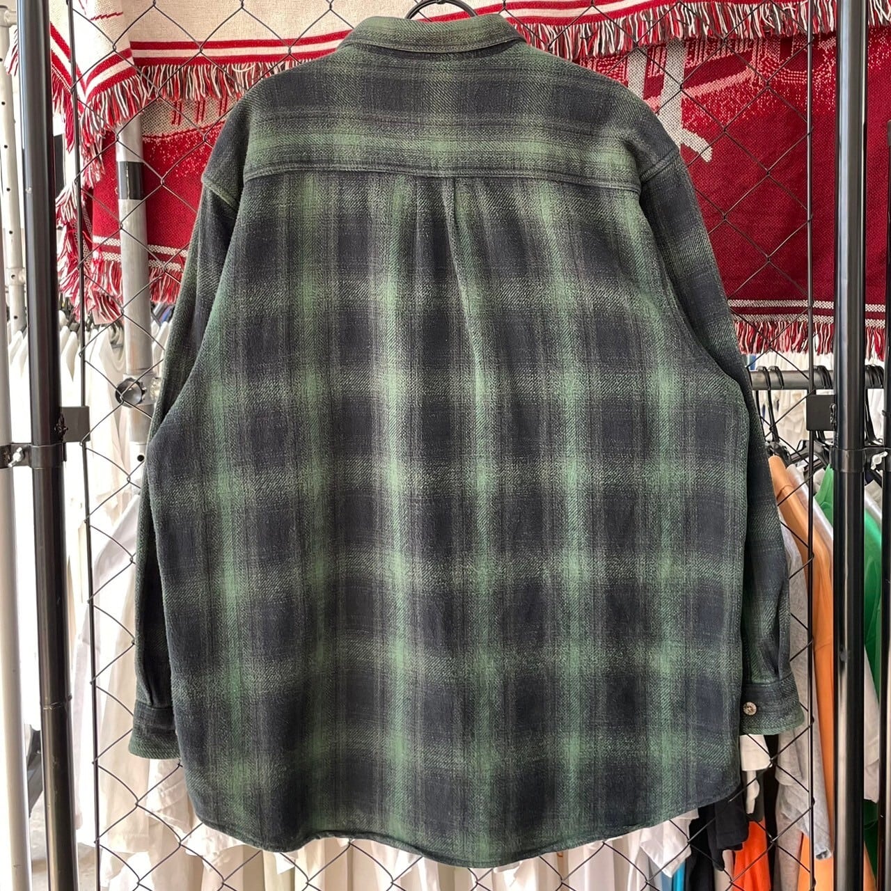 専用です。vintage オンブレチェック ネルシャツ XL