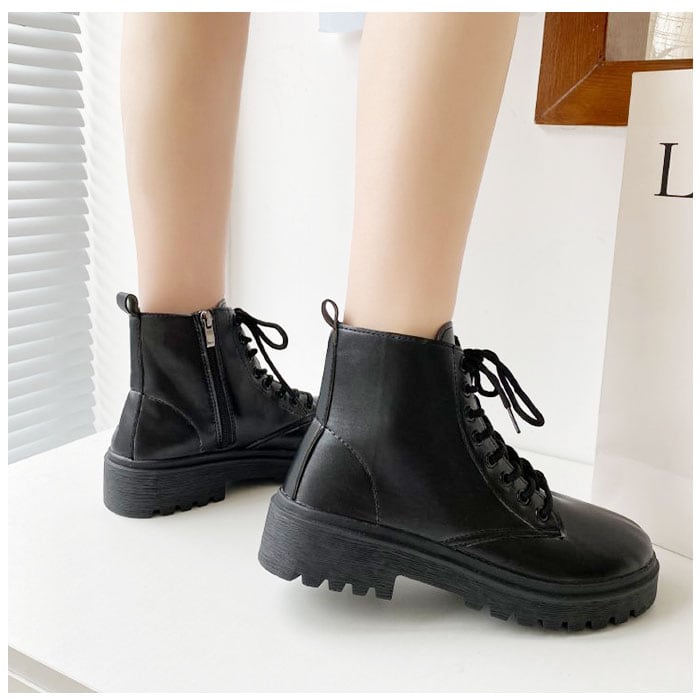 ショートブーツ レディース ローヒール 通販 編み上げブーツ ブーツ