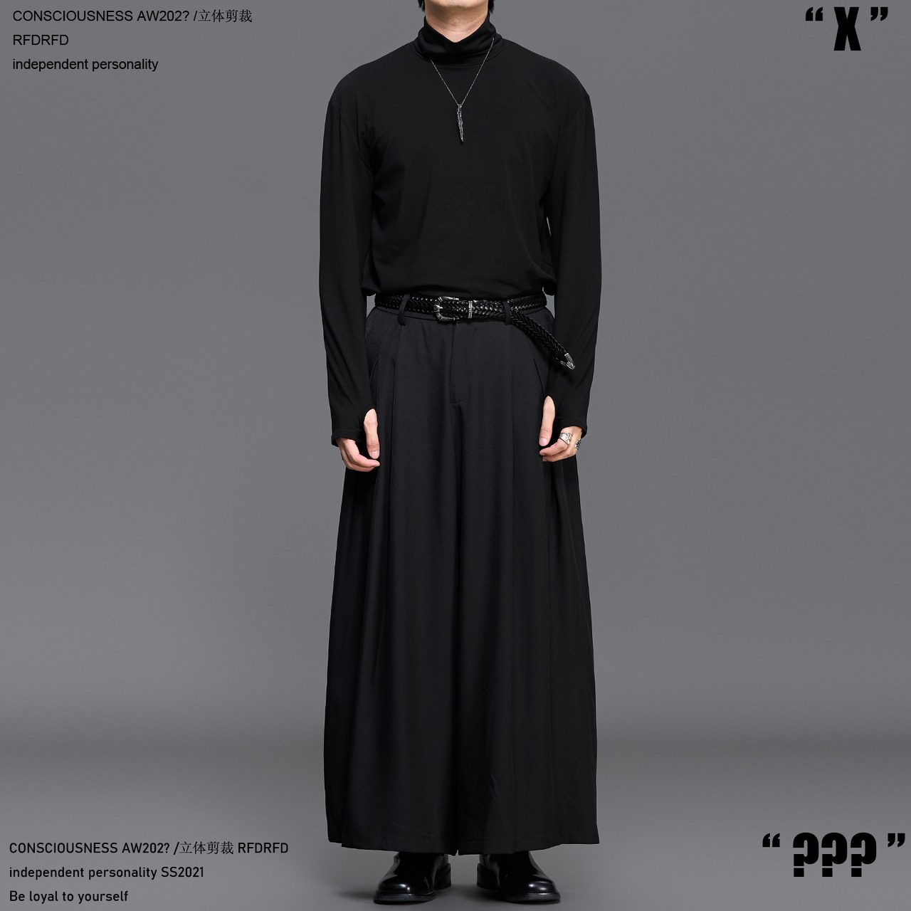 RFDRFD 26AW アンクル丈 和モダン ワイドプリーツパンツ
