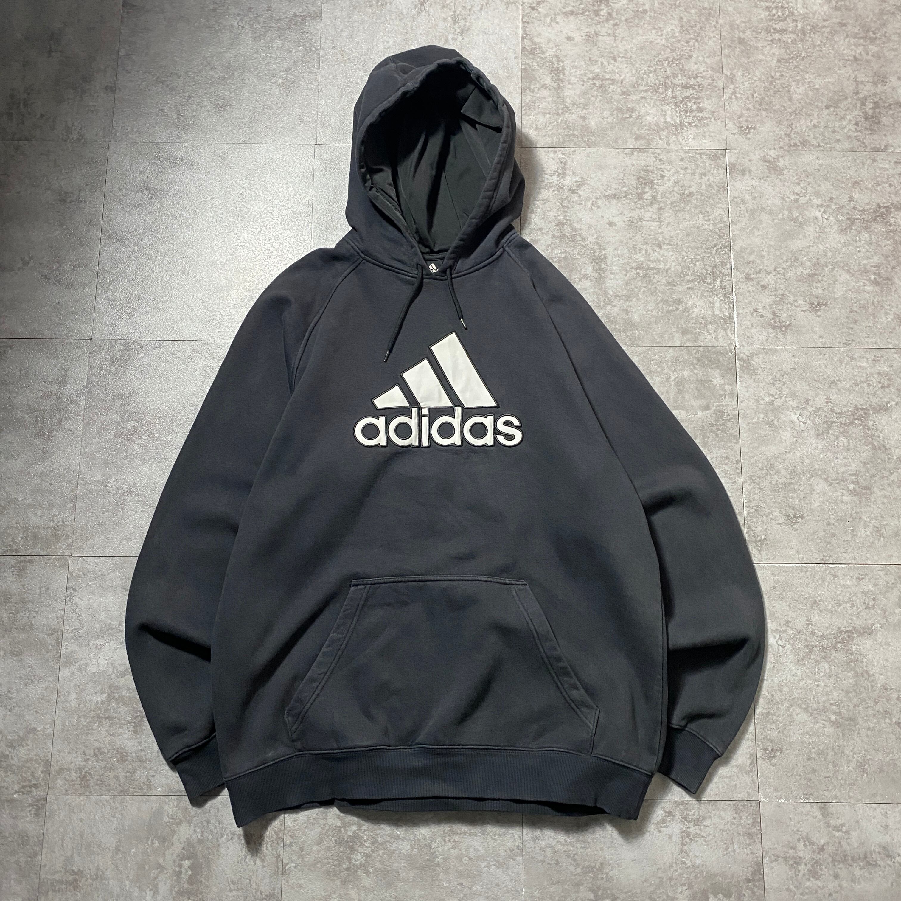 00's adidas アディダス 刺繍パフォーマンスロゴ US.XLサイズ ブラック