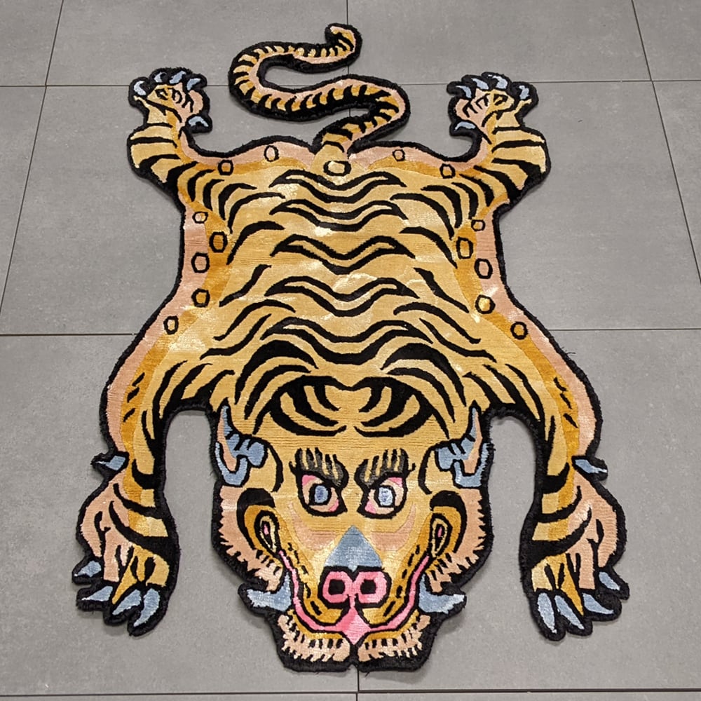 Tibetan Tiger Rug (Sサイズ シルク 075) チベタンタイガーラグ