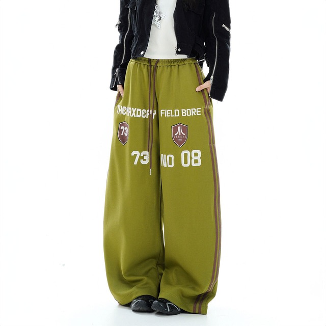 ナンバリングエンブレムダブルライントラックパンツ 2col   R02856