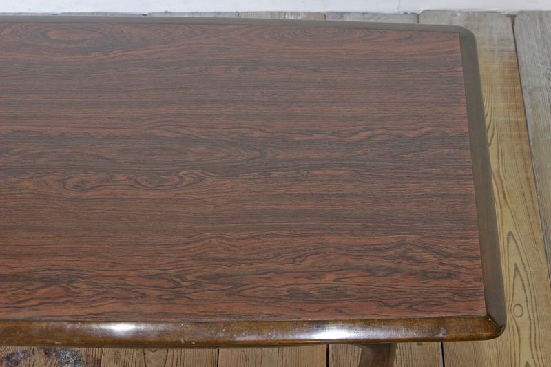 レトロ センターテーブル 机 応接 メラミン天板 デコラトップ 木製  