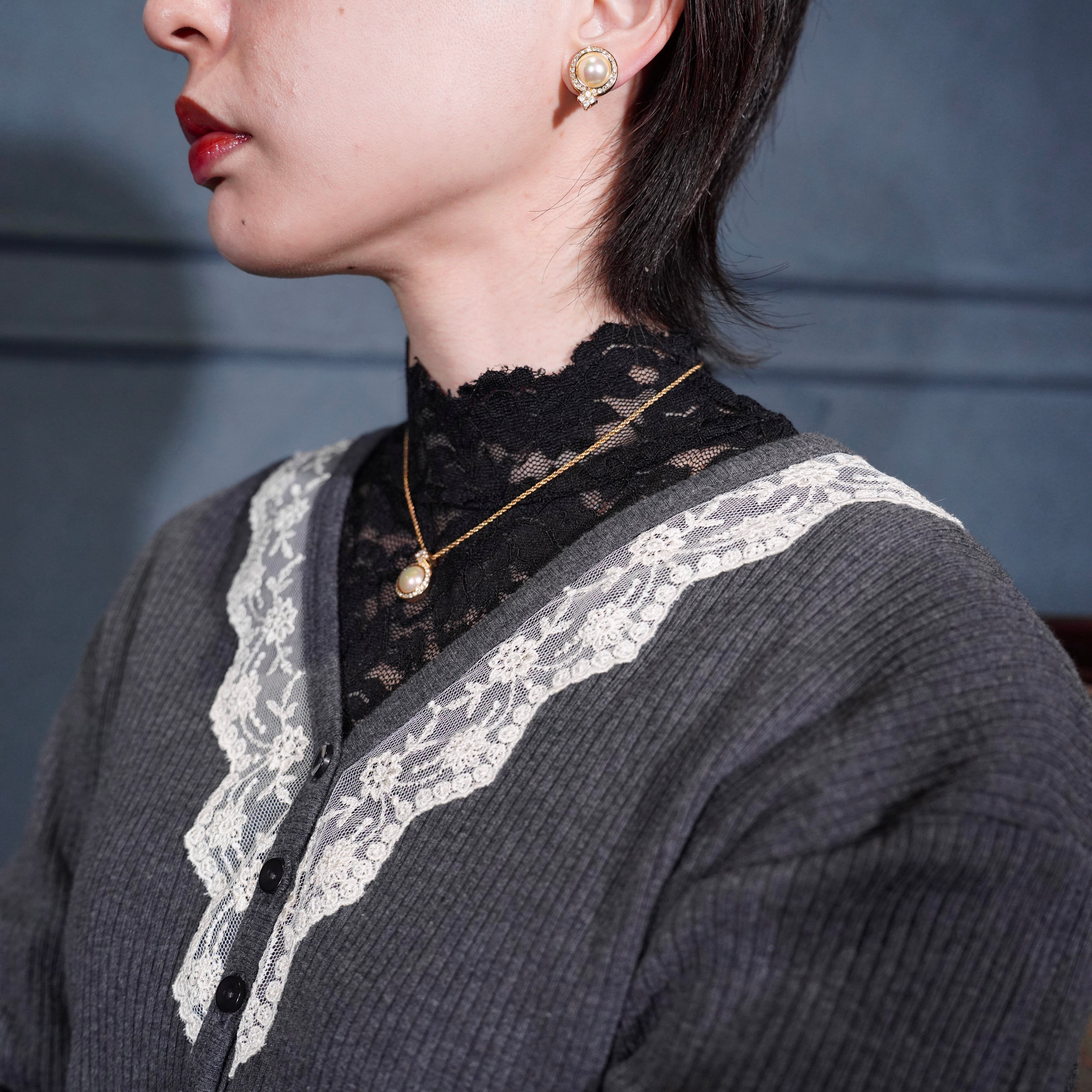 Christian Dior BlJOUX PEARL DESIGN RETRO NECKLACE EARCLIPS SET