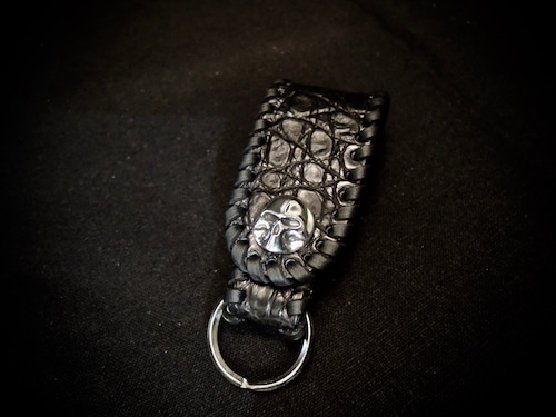 THIRTEEN DESIGNS サーティーンデザインズ KY-5 CustomPrototype BELT LOOP KEY CHAIN Crocodile クロコダイル 鰐革 Red