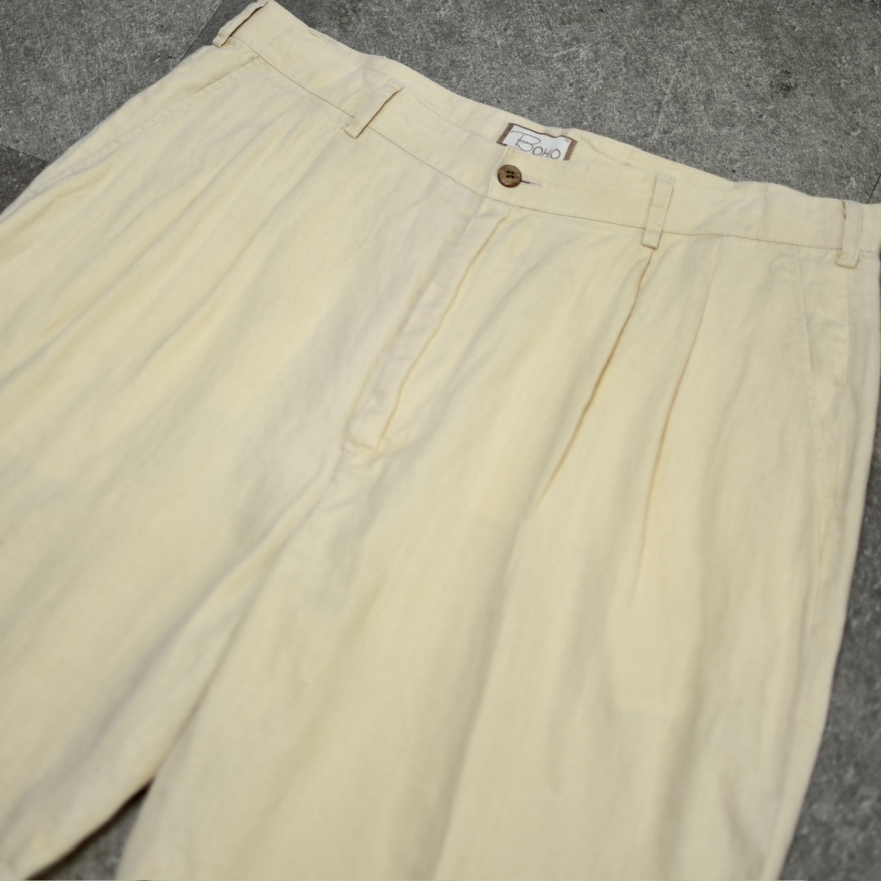 BOHIO linen 2tuck slacks shorts