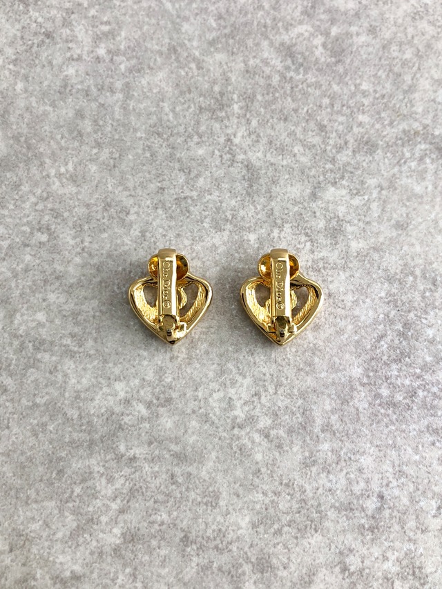 Christian Dior クリスチャン ディオール イヤリング ゴールド CDロゴ ハートモチーフ vintage ヴィンテージ オールド e88g44