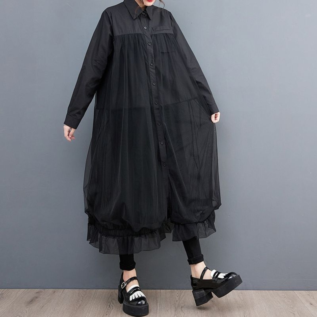 チュール バルーン ワンピース 00201