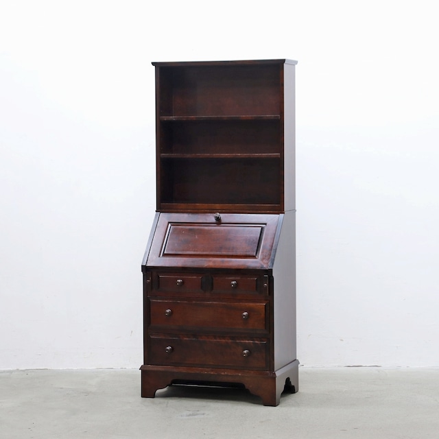 北海道民芸家具 樺材 ライティングビューロー デスク 収納 チェスト キャビネット RCT10075