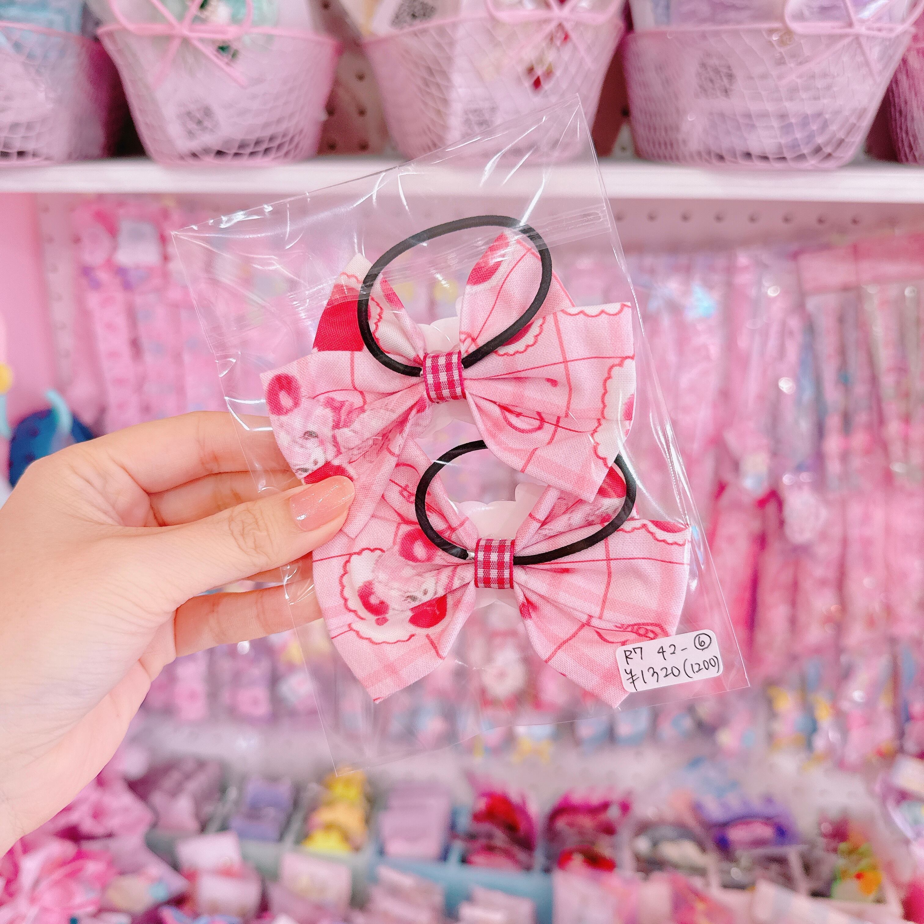 【R7】42-6布リボンツインヘアゴム