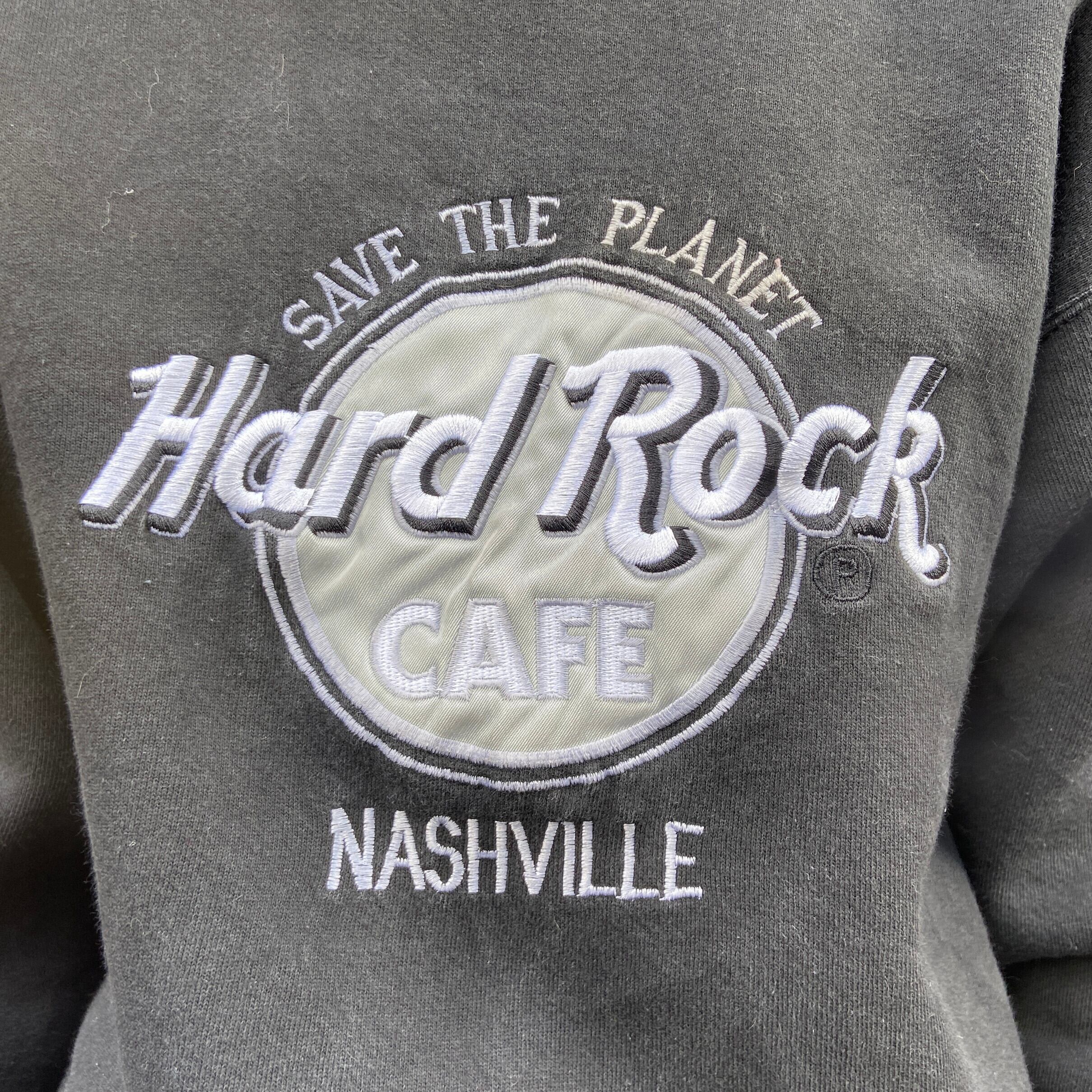 USA製 90年代 Hard Rock CAFE ハードロックカフェ ロゴ 刺繍 スウェット ブラック 黒 メンズM相当 レディース 古着 90s  ヴィンテージ ビンテージ【スウェット】【HA10】 | cave 古着屋【公式】古着通販サイト