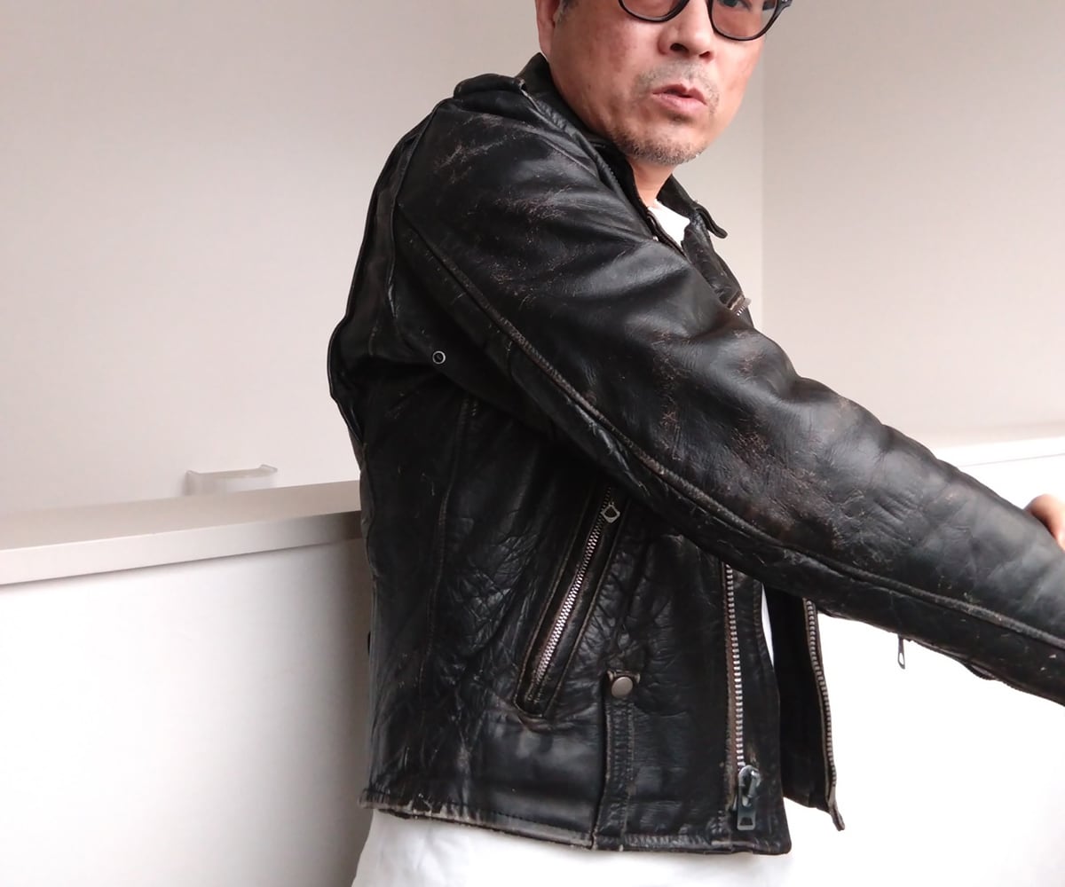 【Harley Davidson】50s ライダース サイクルチャンプ　エルビス VTG 40S 50S M HARLEY DAVIDSON MOTORCYCLE CYCLE CHAMP HORSEHIDE
