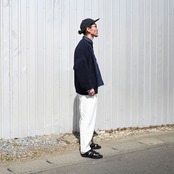 YASHIKI(ヤシキ）Shunko Cardiganネイビー、インテリム  9.3oz HEMP ORGANIC DENIM HYPER BIG SINGLE NEEDLE US ARMY PULLOVER JACKET