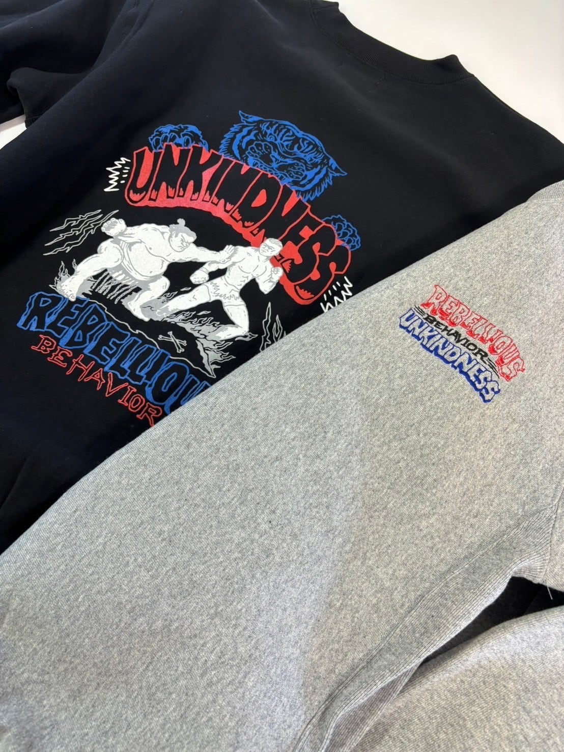 ☆REBELLIOUS BEHAVIOR☆ コラボ スエット 【ミックスグレー