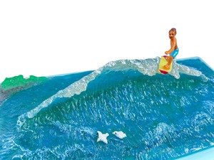 クリスタルウェーブ　ビックウェーブ　波乗り　サーフィン　ティッシュケース　 Fun Tissue Case Blue Wave　ロータリーヒロ