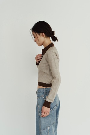 Jacquard Polo Knit / BROWN