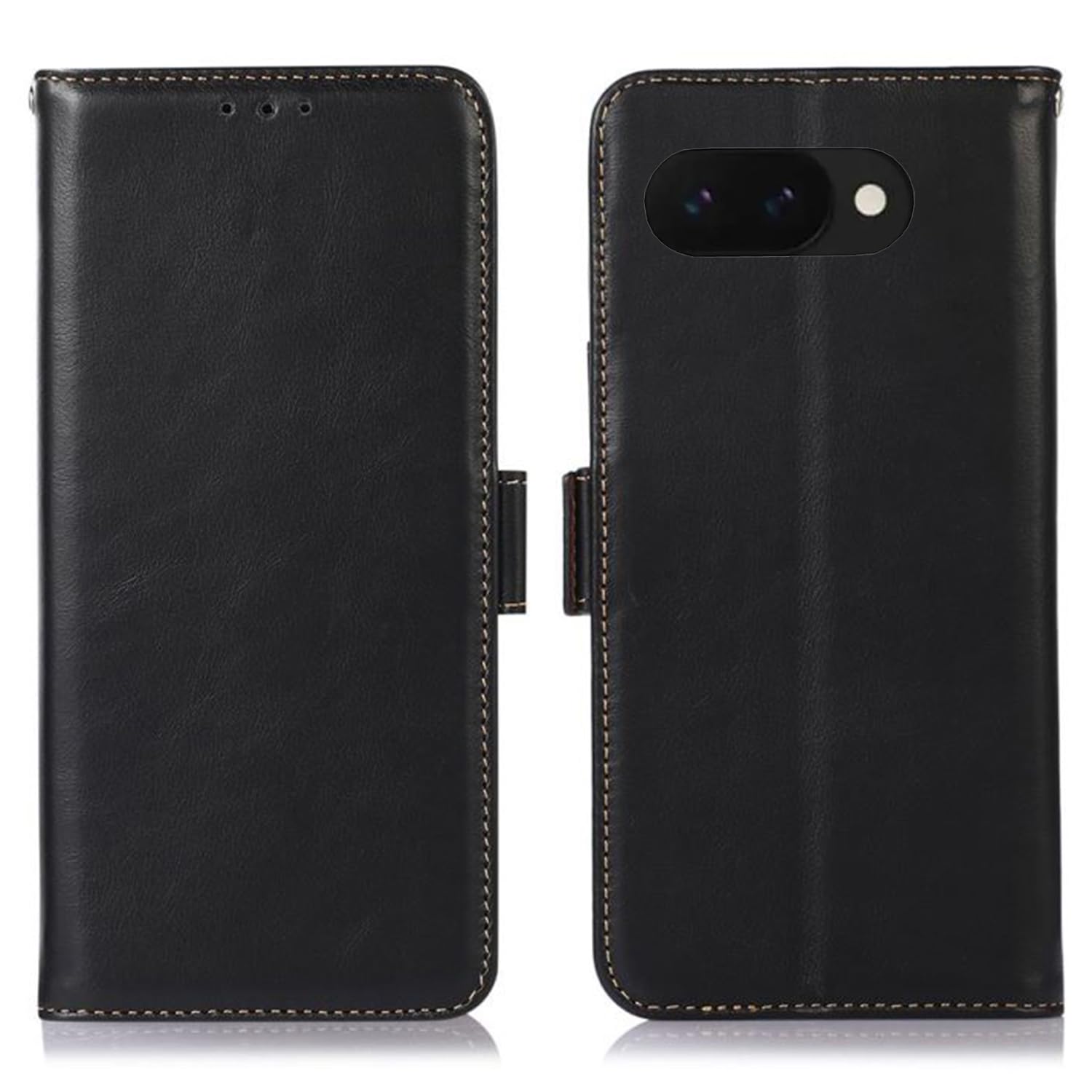 FOR Google Pixel 11/11 Pro ケース 手帳型 本革 For グーグル ピクセル11 プロ 牛革 カバー 財布型 高級本皮 クレイジーホースレザー シンプルスマホケース 耐摩擦 サイドマグネット式 カード収納 大容量 3枚 横置きスタンド機能 良い触り心地 耐衝撃 Mankyo ブラック