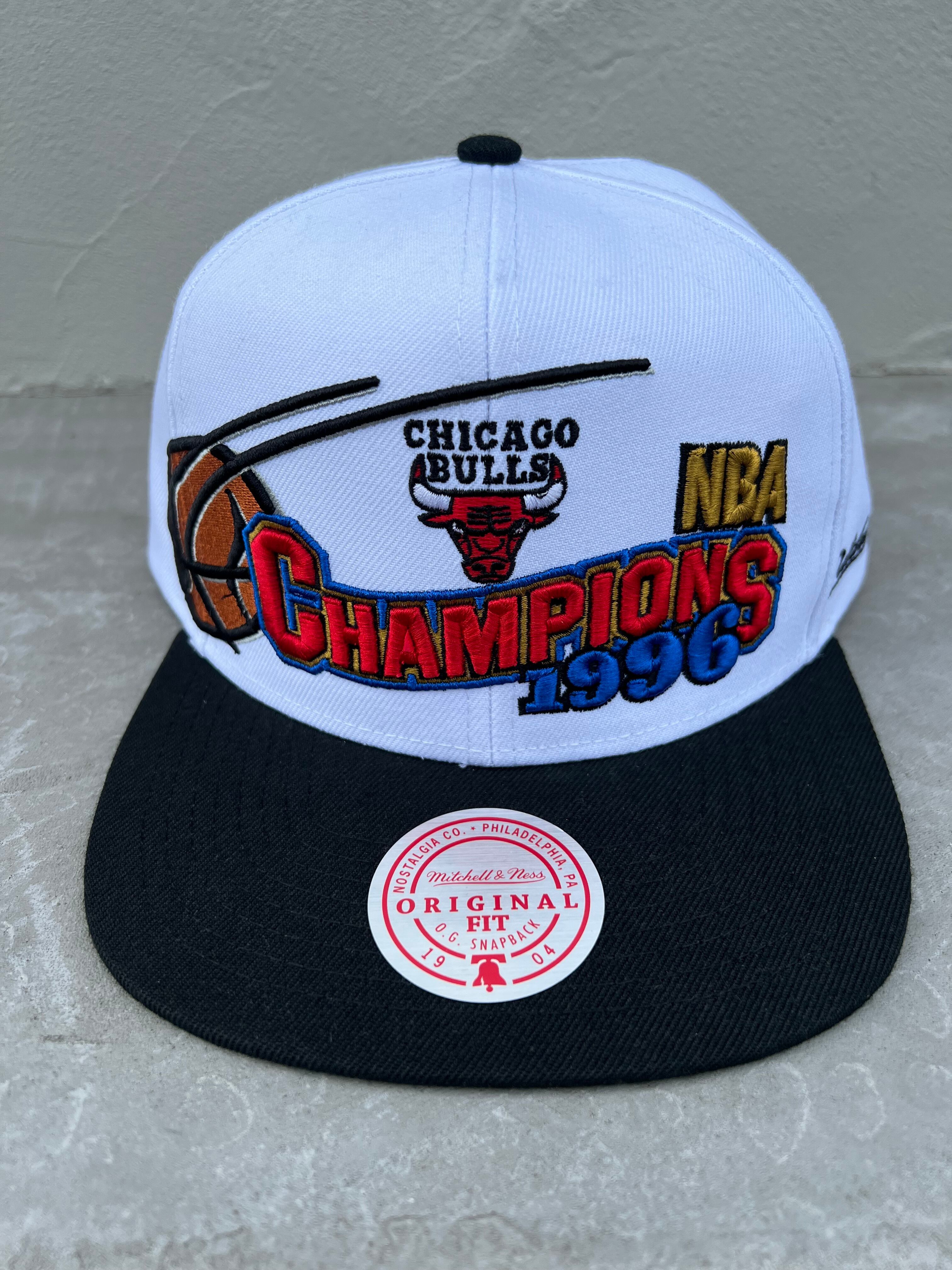 Mitchell & Ness CHICAGO BULUS CHAMPIONS CAP限定 1996 ホワイトxブラック