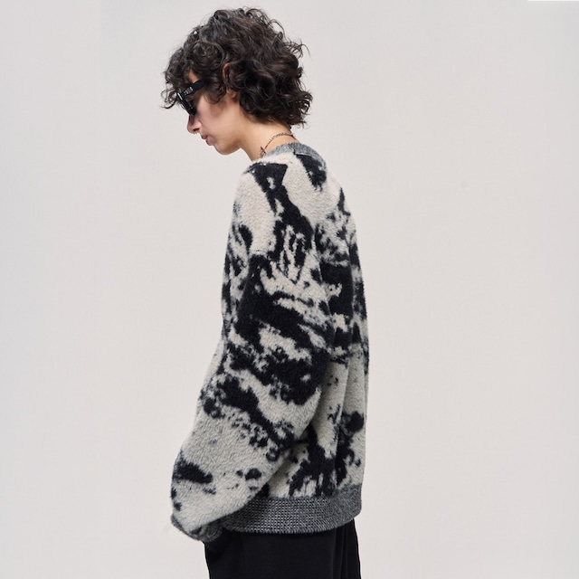 Ink brushed cardigan A00273