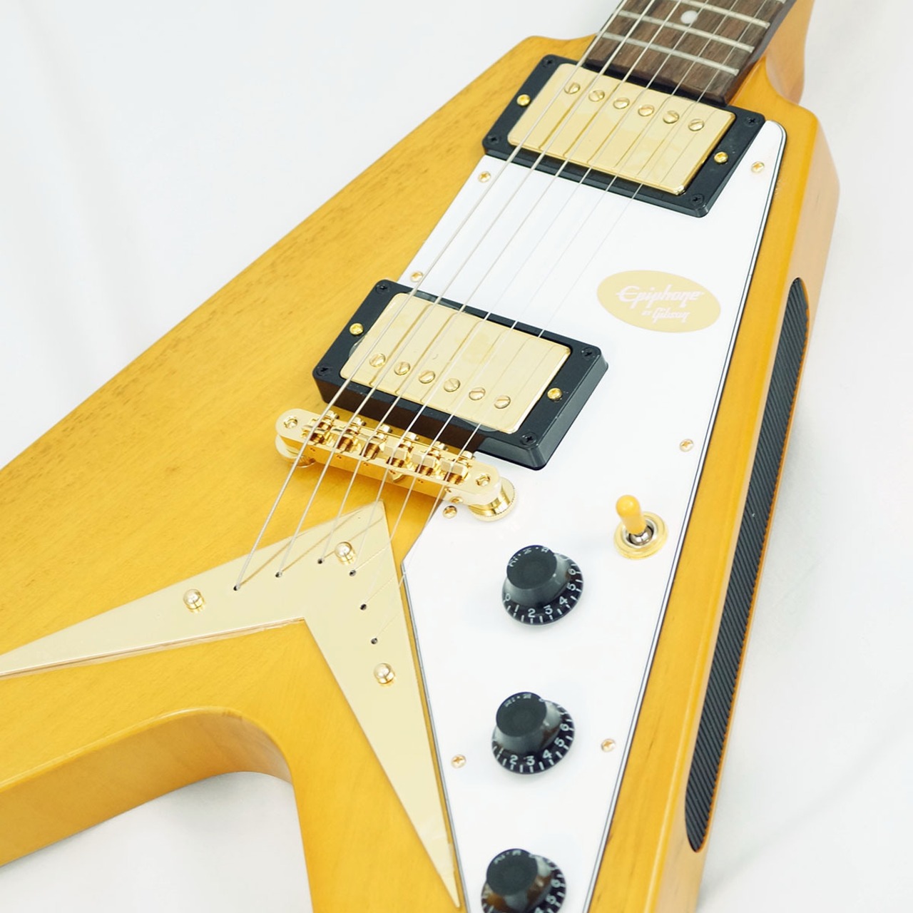 Epiphone Inspired by Gibson Custom Shop 1958 Korina Flying V (Aged Natural/White Pickguard) 【限定特別価格】