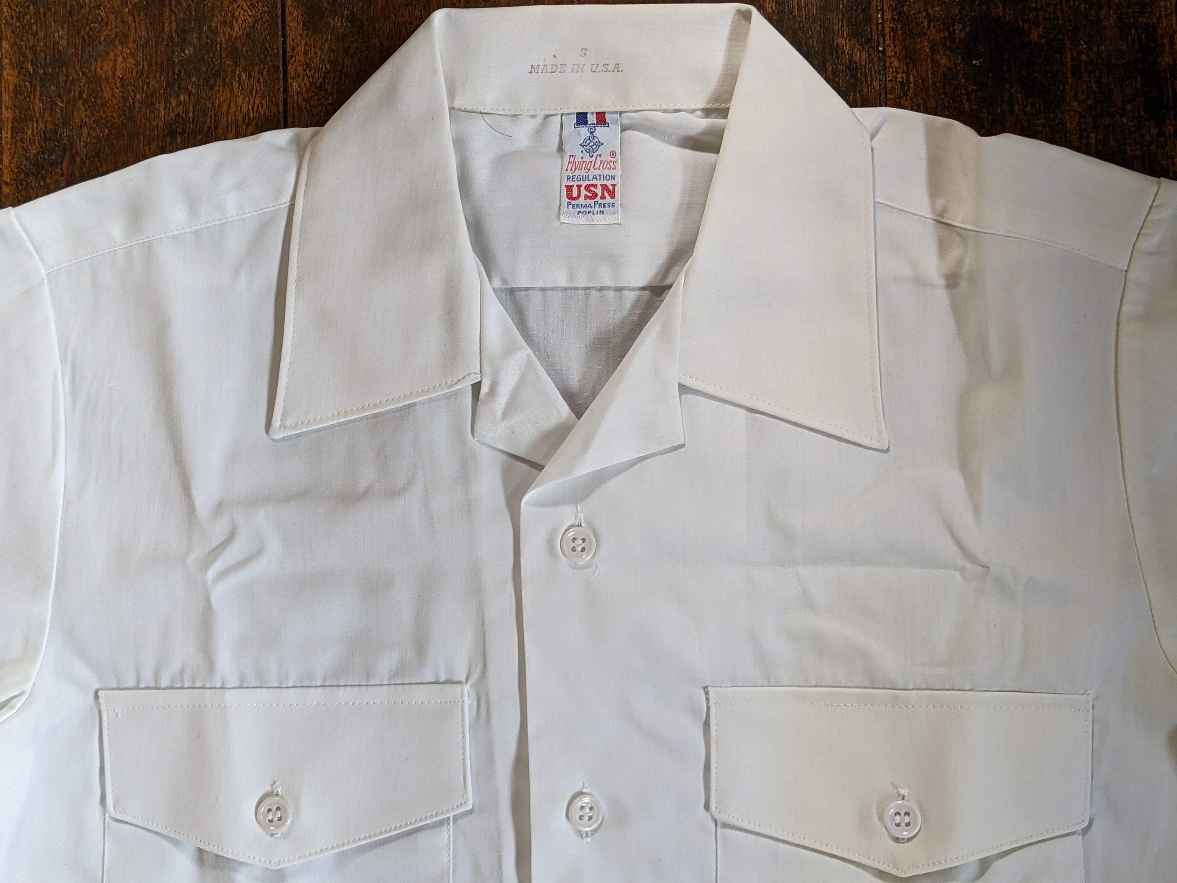 新品 ☆ u s n 軍 ミリタリー オフィサー ポプリン シャツ 開襟  