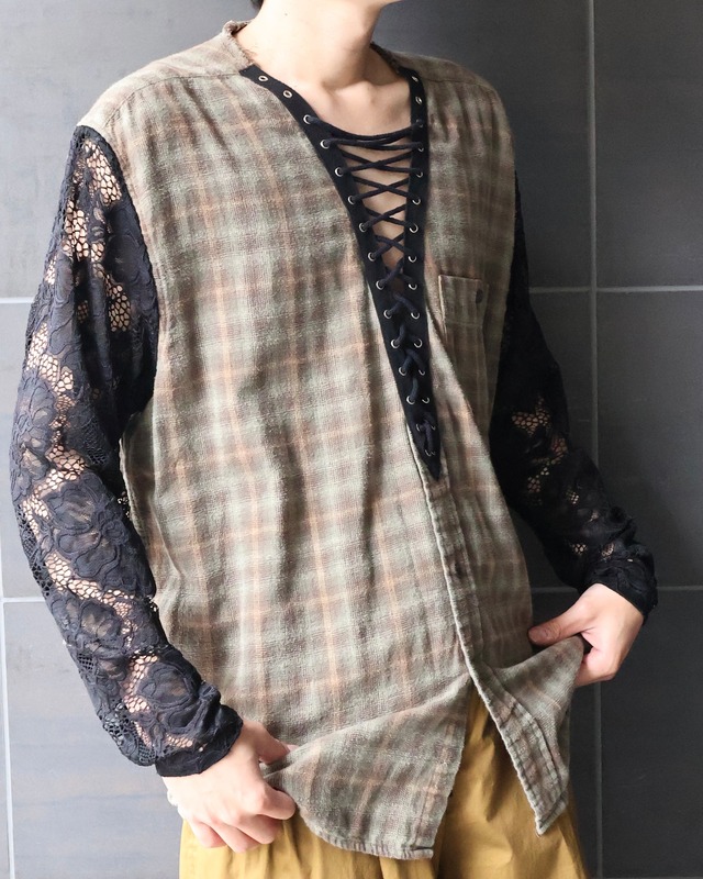 lace detail relax fit shirt