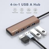 ANYPUS USB ハブ、4USBポートアルミニウム合金超スリムUSB 分岐、USB Hub 5Gbps高速転送usbハブ 3.0、USB 増設Macbook/iMac Surface Pro/Mac Pro/PC/XPSなどに対応しています【ブラウン】