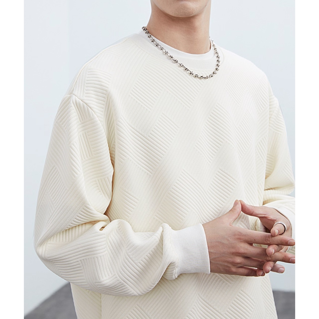 ジャカード スウェットシャツ af0413