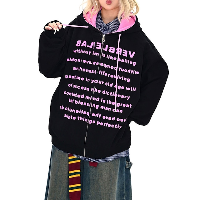 ツートンロゴグラフィックジップパーカー 2col R01098