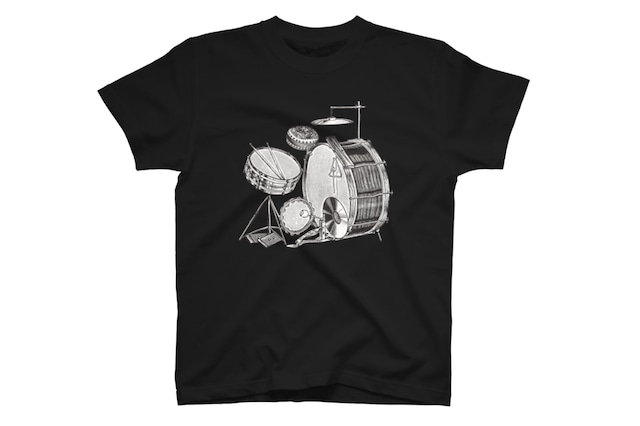 ドラムの半袖Ｔシャツ(黒)