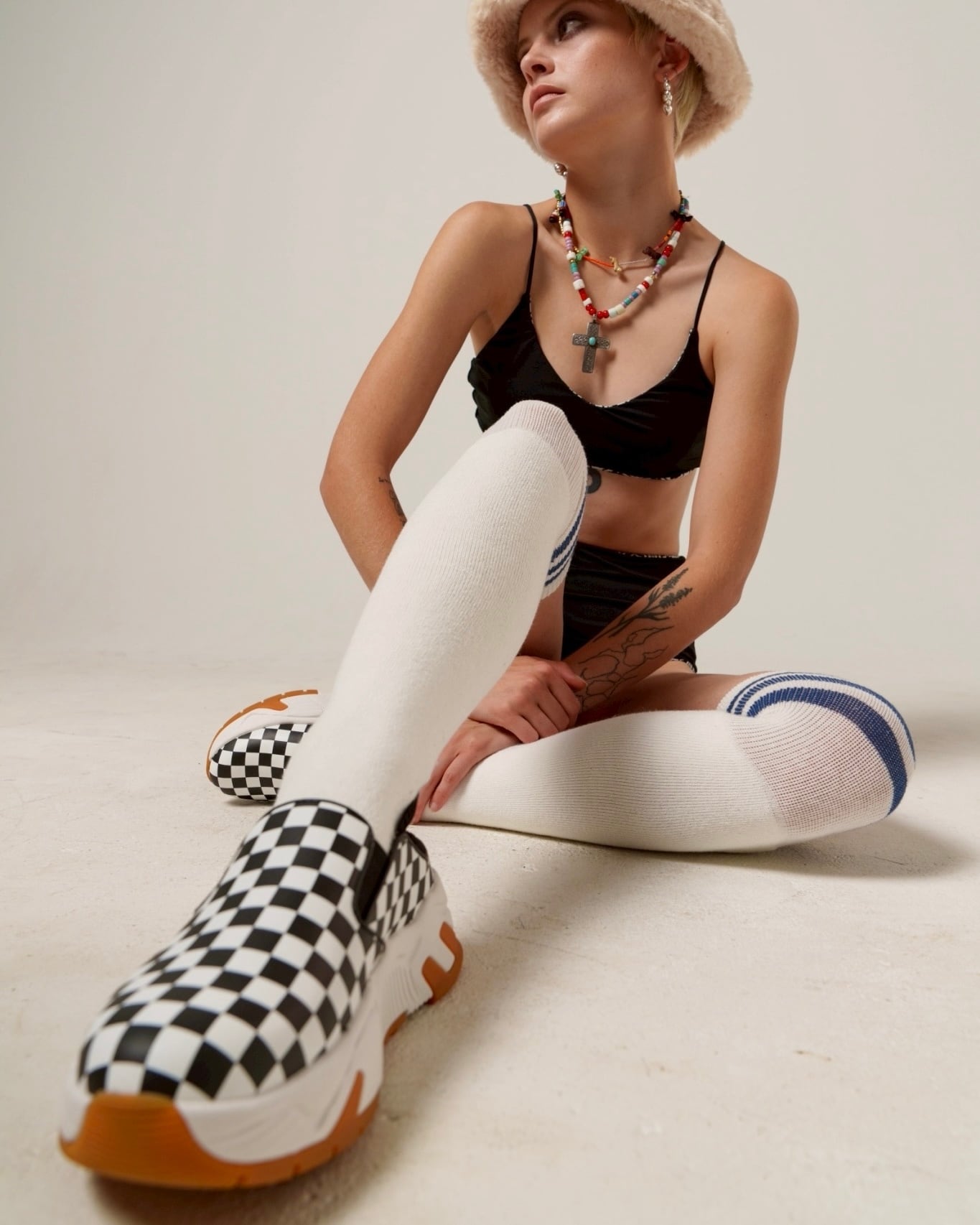 Fabric Vibram Slip-ons