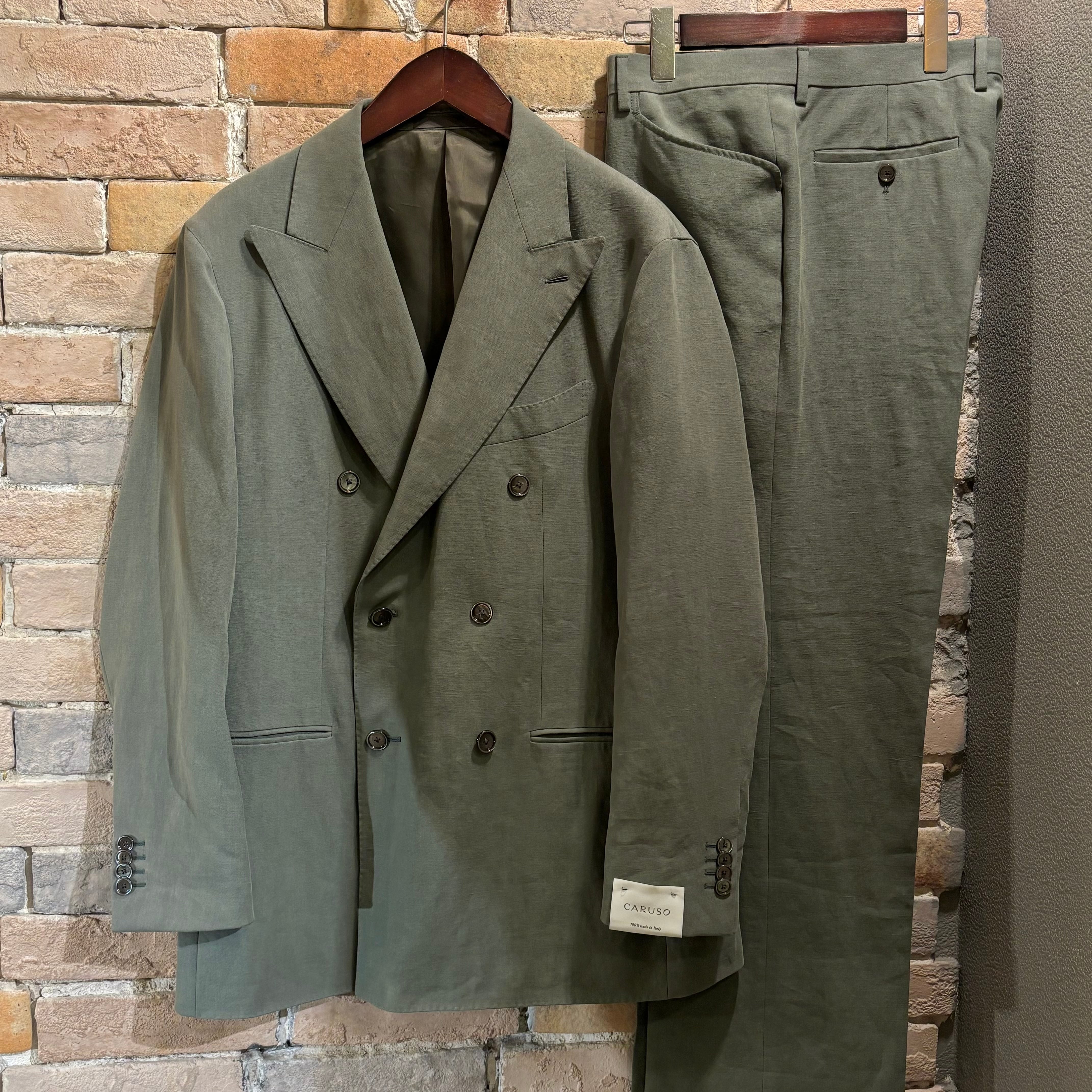 【本日値下‼️】CARUSO aida セットアップ Caruso 未使用品 サイズ52「aida」 リネン セットアップ スーツ