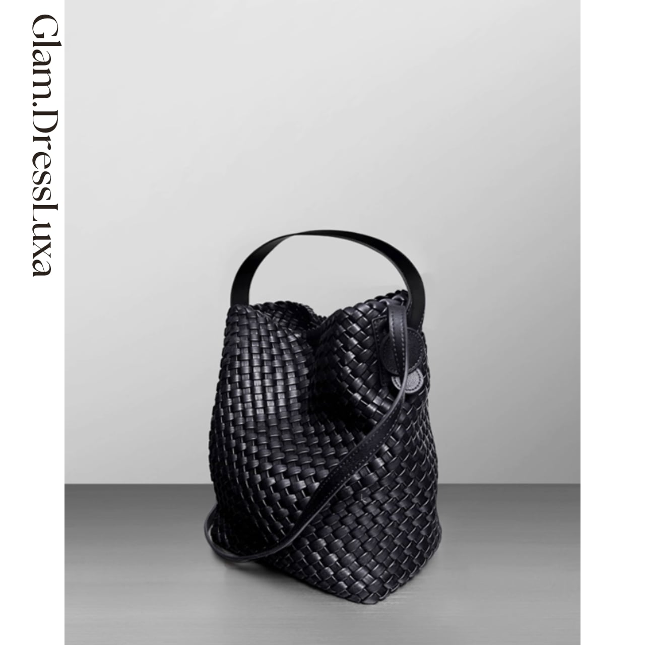 Woven Leather Bucket Bag/3color_B42