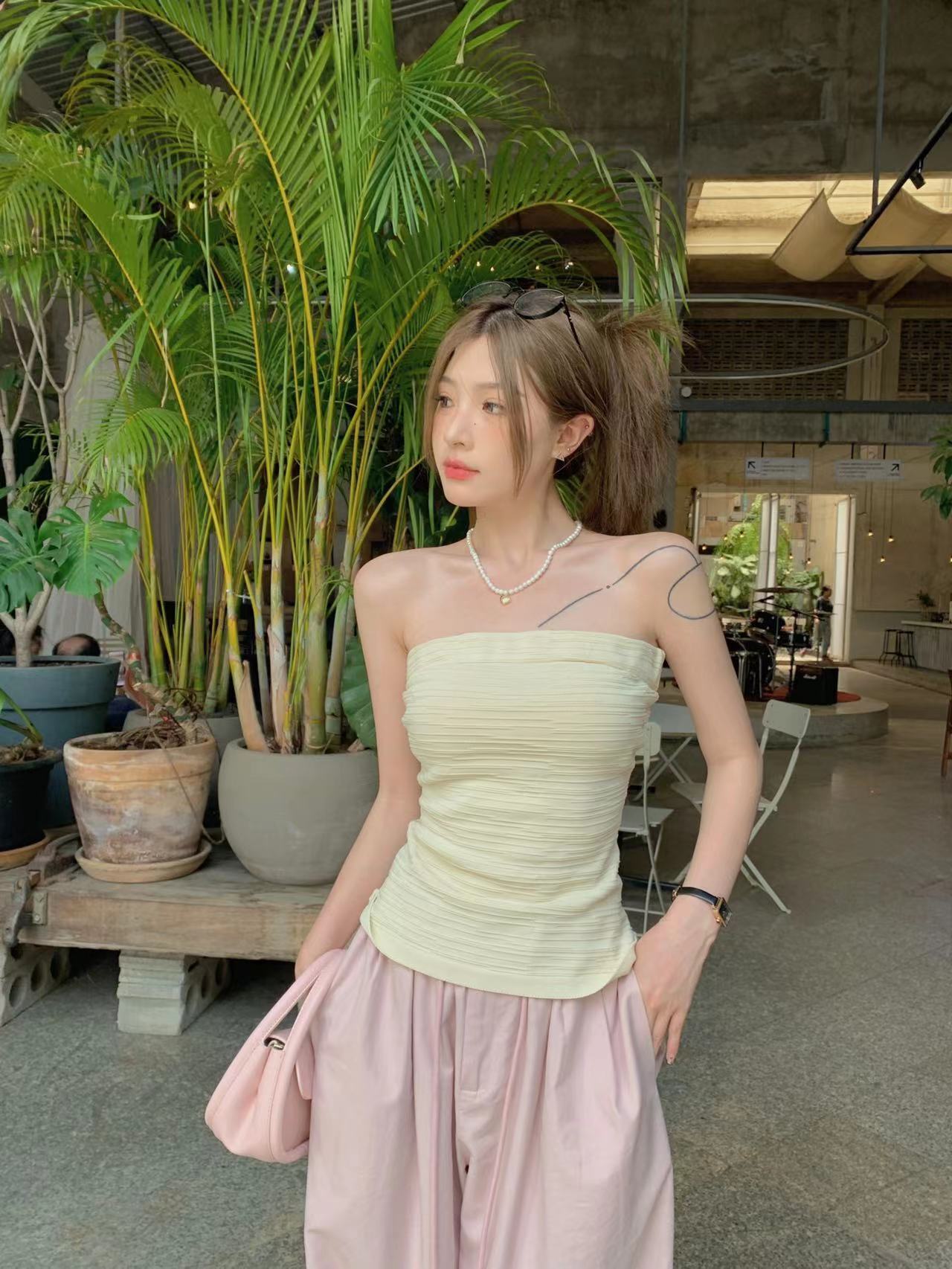 simple tube top】韓国 ファッション チューブトップ ビスチェ - www