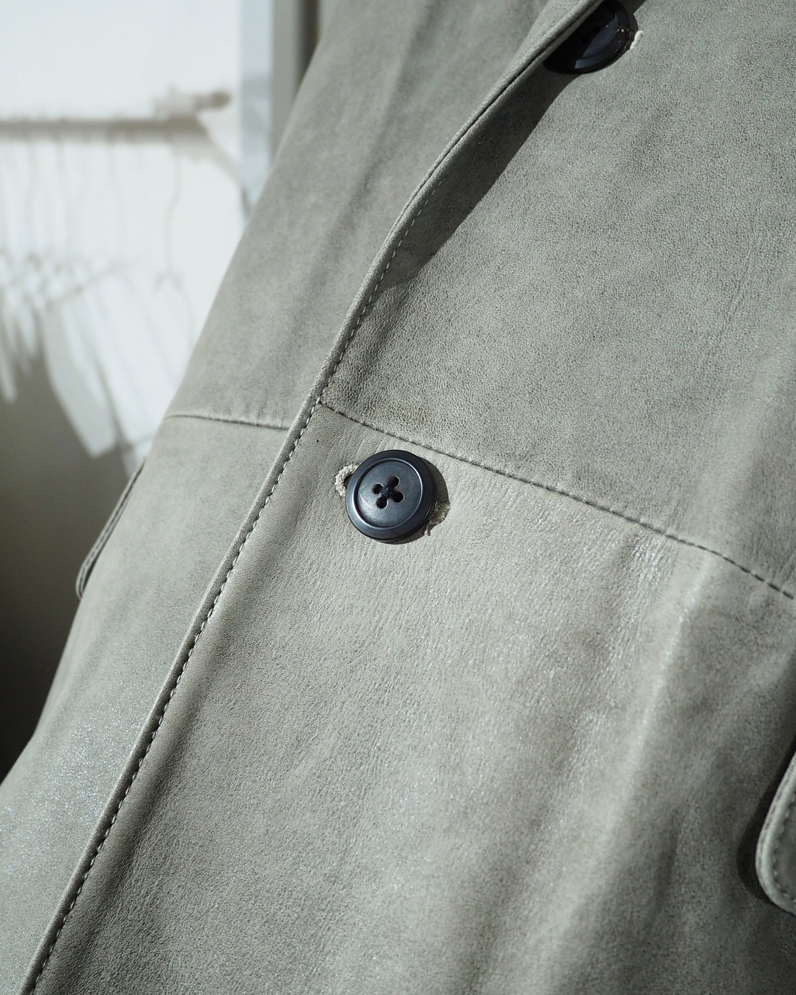 " Allegri " Beautiful Decadent Greige Color Vintage Sheep Leather Tailored Jacket