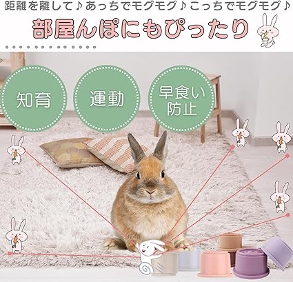 うさぎ リクエスト 8点 まとめ商品 Mollemii うさぎ おもちゃ スタッキングカップ 遊びながらおやつをGET