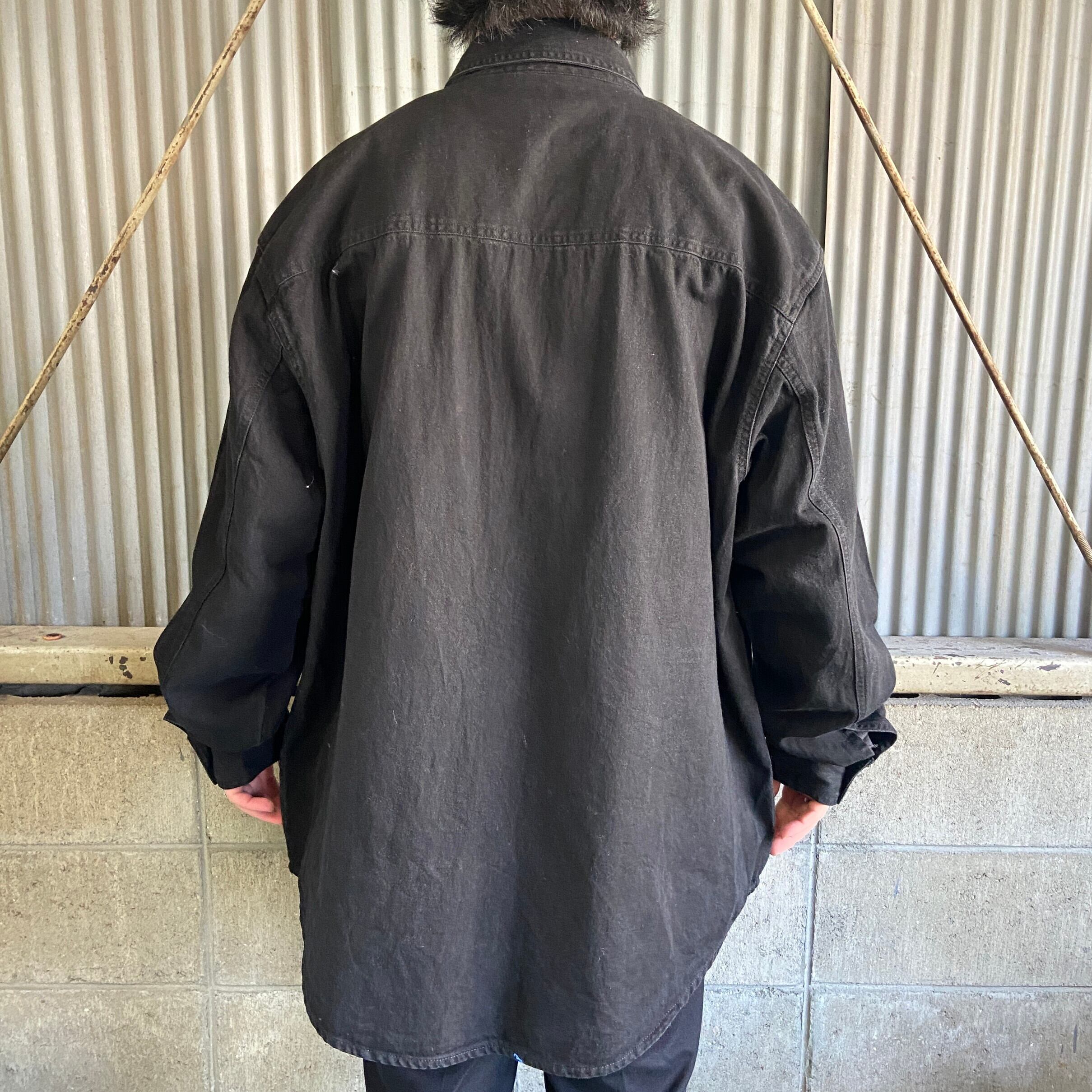 Levi's リーバイス 長袖 ブラックデニムシャツ メンズXL 古着 黒【長袖