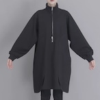 Turtleneck Midi Dress – Black A-Line Loose Fit Casual T-Shirt Dress (ME277)