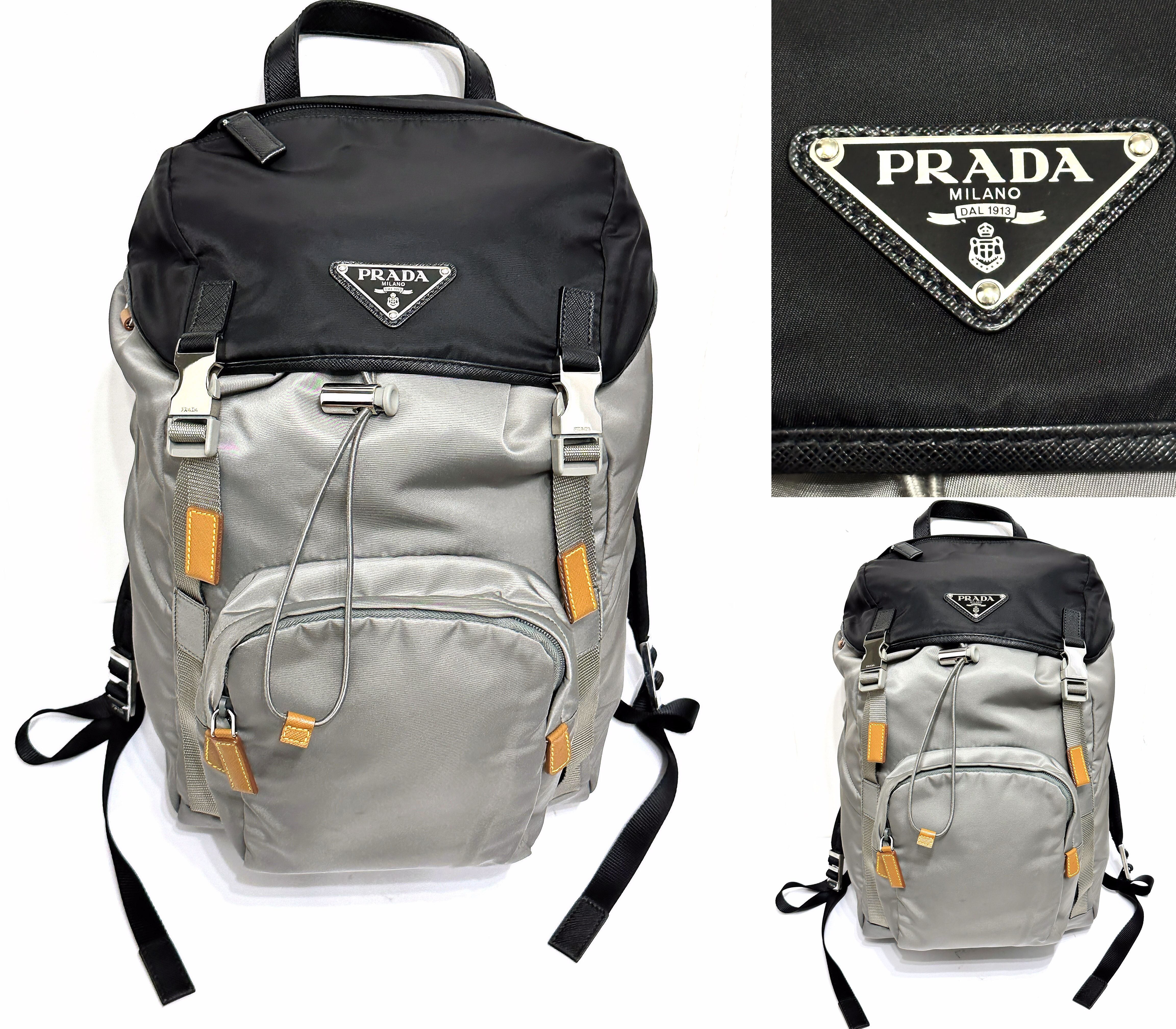 PRADA】グレー ナイロン バックパック 割引 PRADA ナイロン リュック