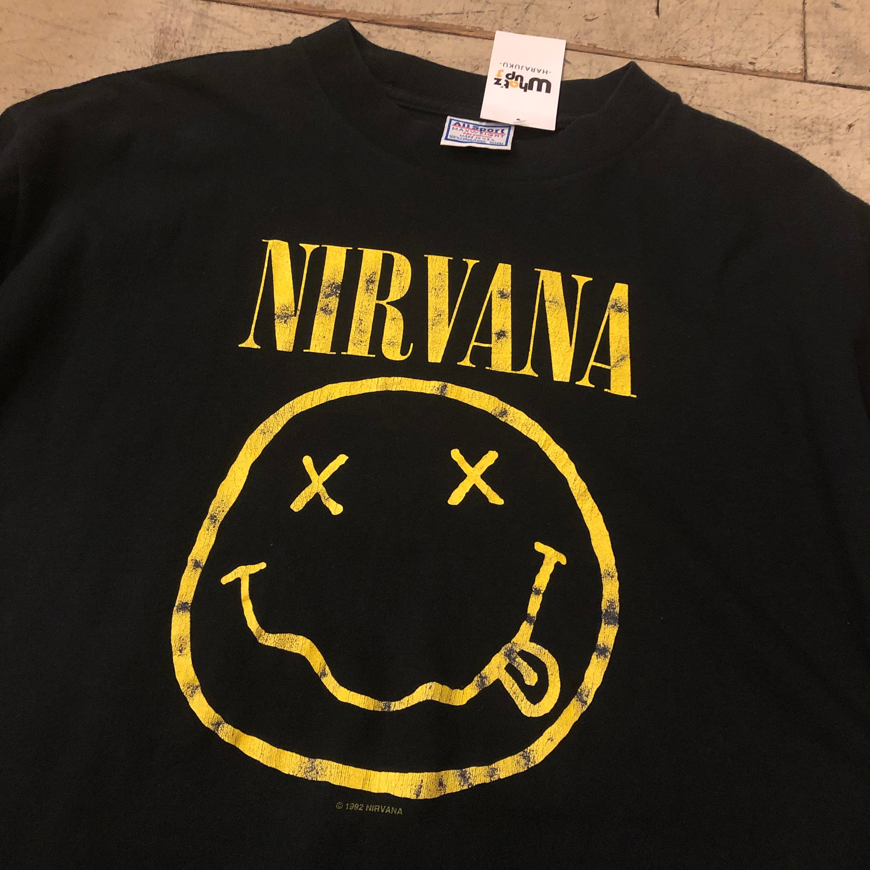 90s NIRVANA smile T-shirt | What’z up powered by BASE